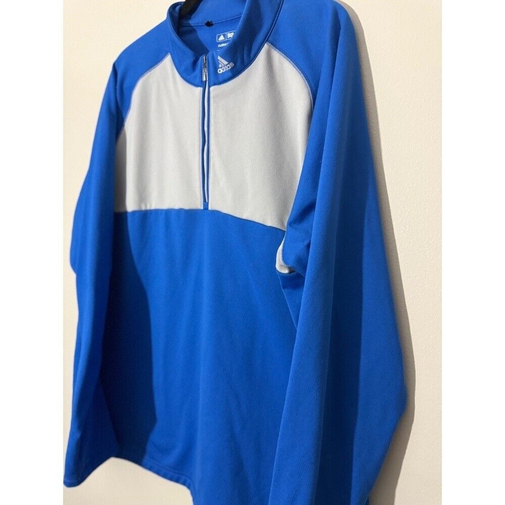 Adidas ClimaWarm Pullover Golf Shirt 1/4 Zip Athletic Blue Gray 2XL